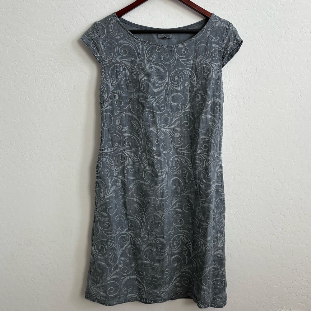 Lina Tomei Elegant Swirl Patterned Midi Dress
